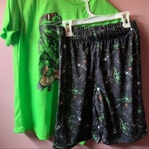 🆕Kids Size L Epic Dinosaur Summer Pajama Set🦖